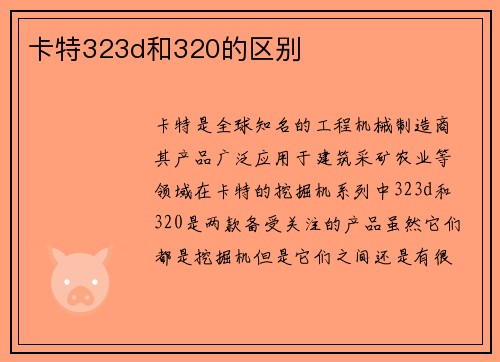 卡特323d和320的区别